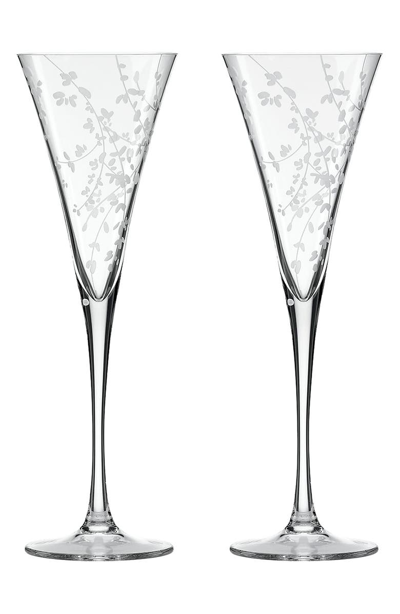 Kate Spade New York 'gardner street' toasting flutes, Main, color, 