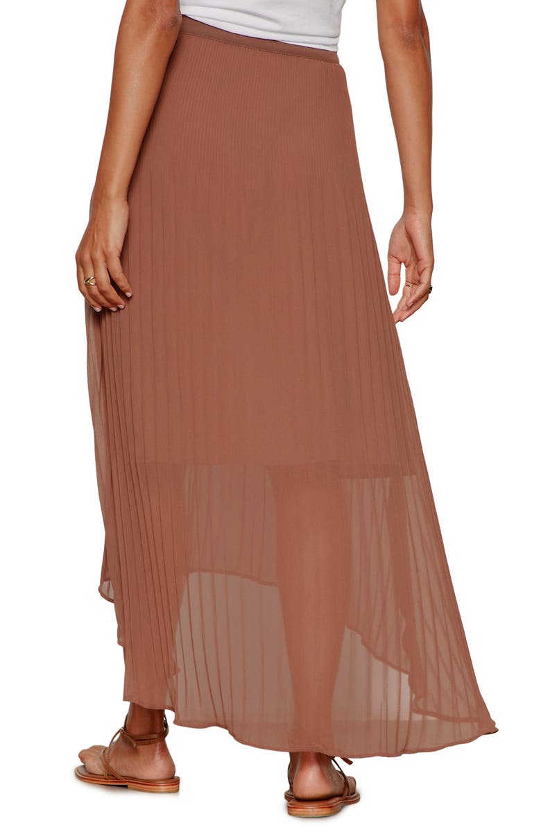 Sanctuary Meant to Be Pleated Midi Skirt, Alternate, color, Mud Bath Brown