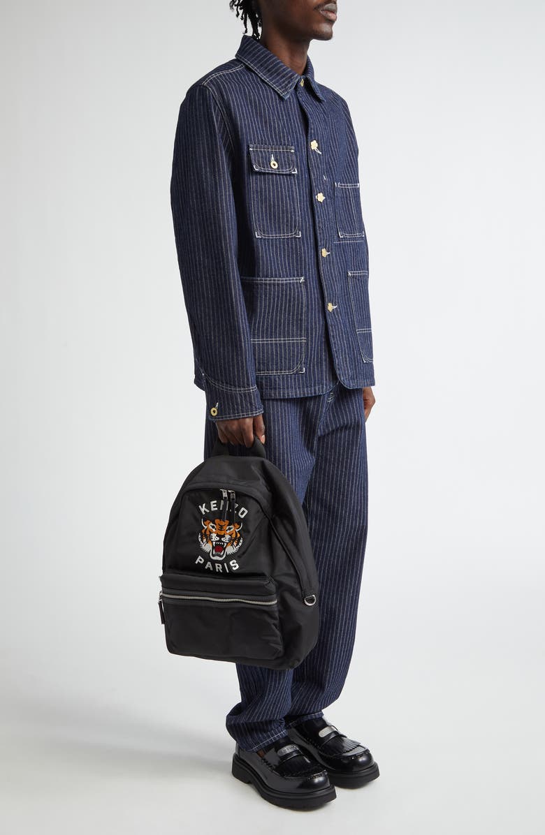 KENZO Embroidered Tiger Nylon Backpack, Alternate, color,