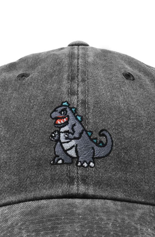 Dalix Giant Lizard Embroidered Dad Hat In Washed Gray