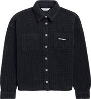 Palm Angels Kids' Curved Logo Bonded Overshirt