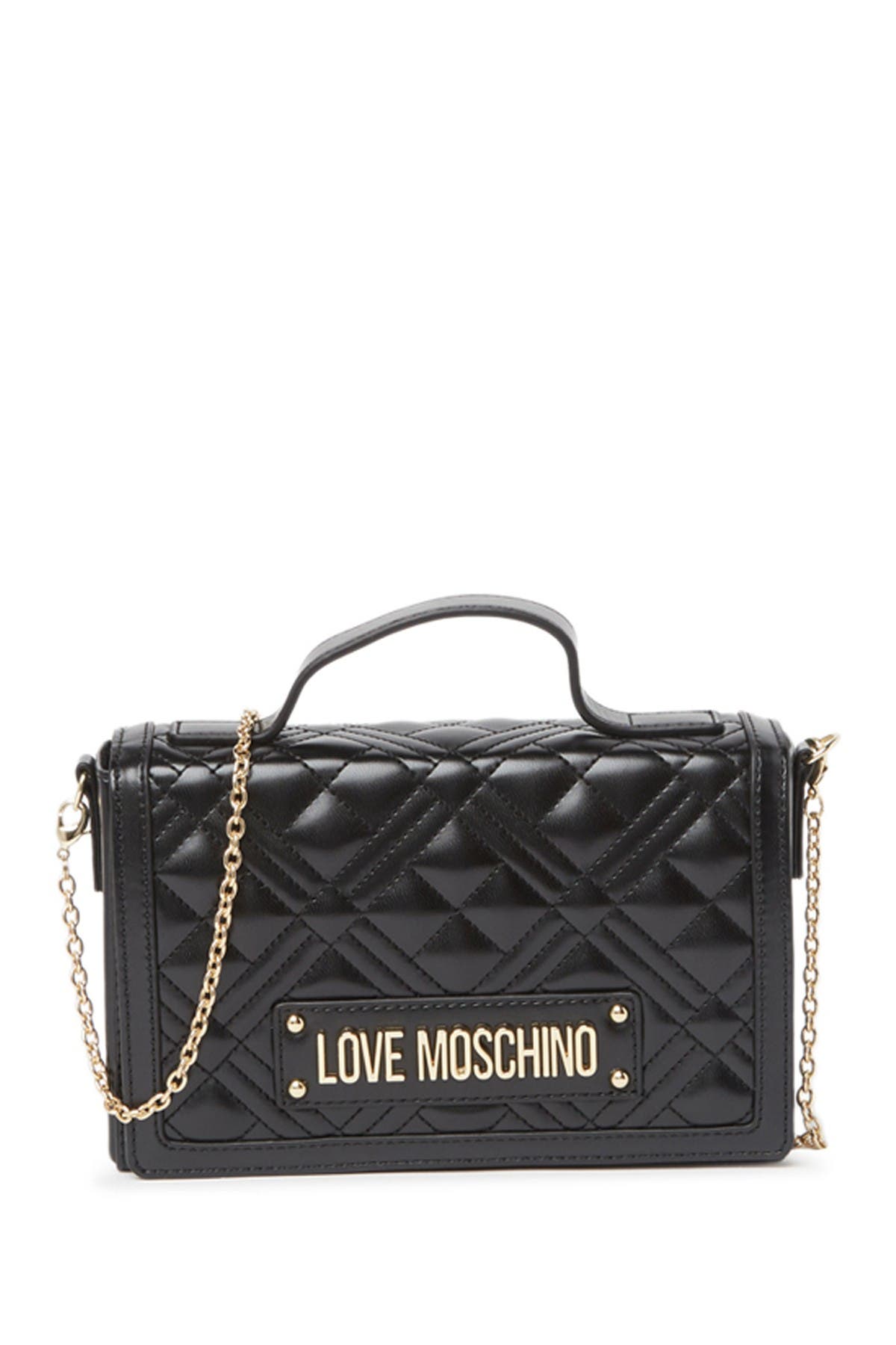 Love Moschino Borsa Quilted Nero Top Handle Crossbody Bag, Alternate, color, 