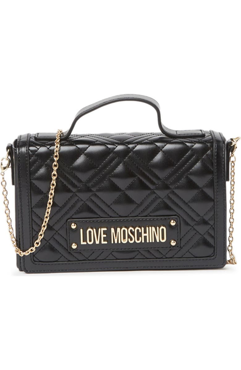 Love Moschino Borsa Quilted Nero Top Handle Crossbody Bag, Alternate, color,