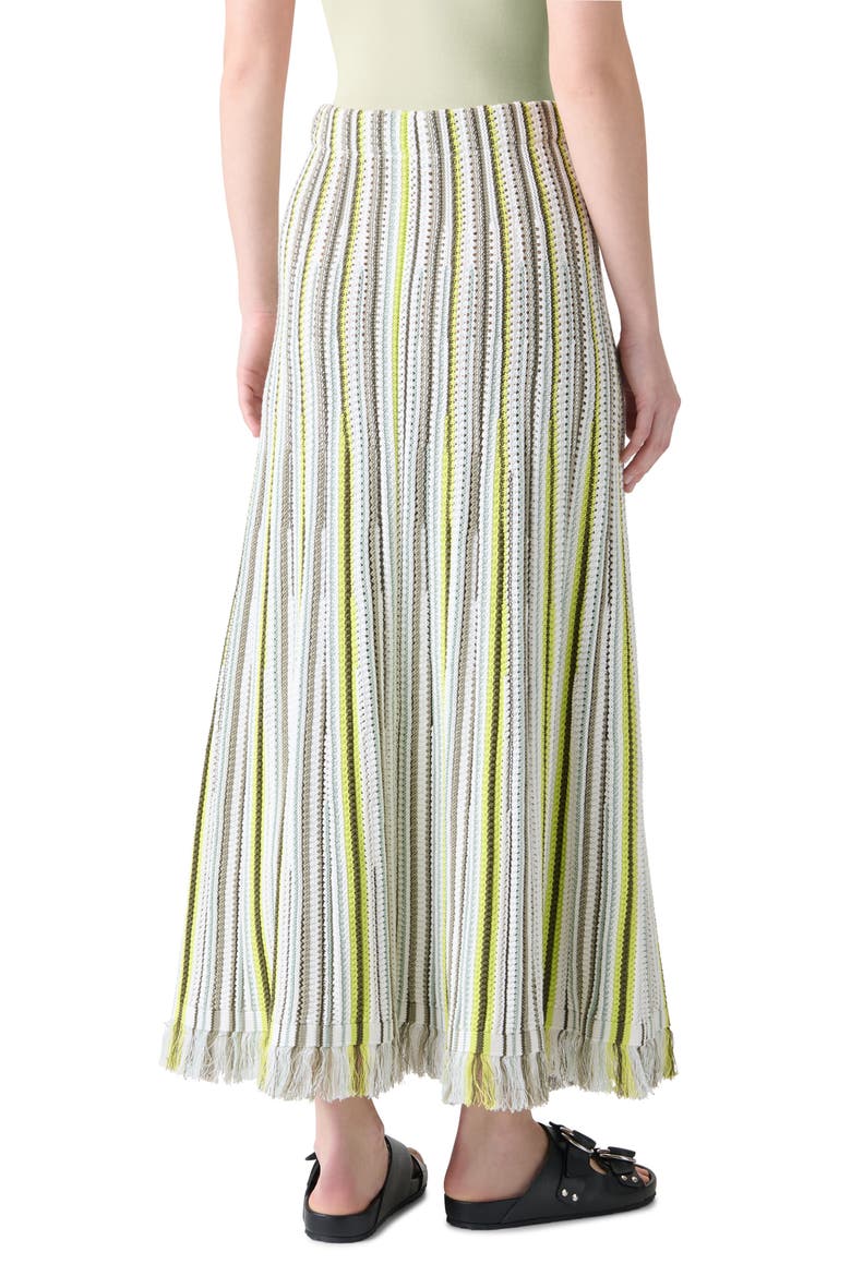 Stripe Mixed Stitch Maxi Sweater Skirt, Alternate, color, KHAKI MULTICOLOR