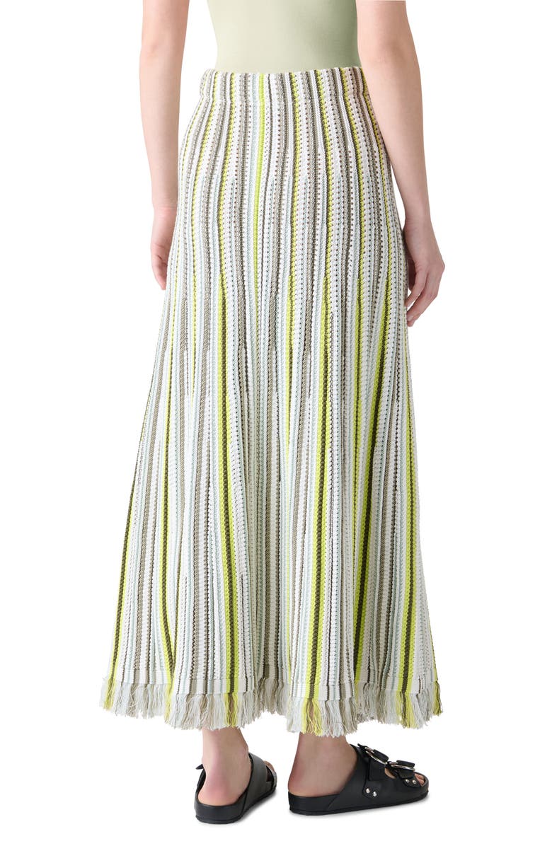 Akris punto Stripe Mixed Stitch Maxi Sweater Skirt, Alternate, color, Khaki Multicolor
