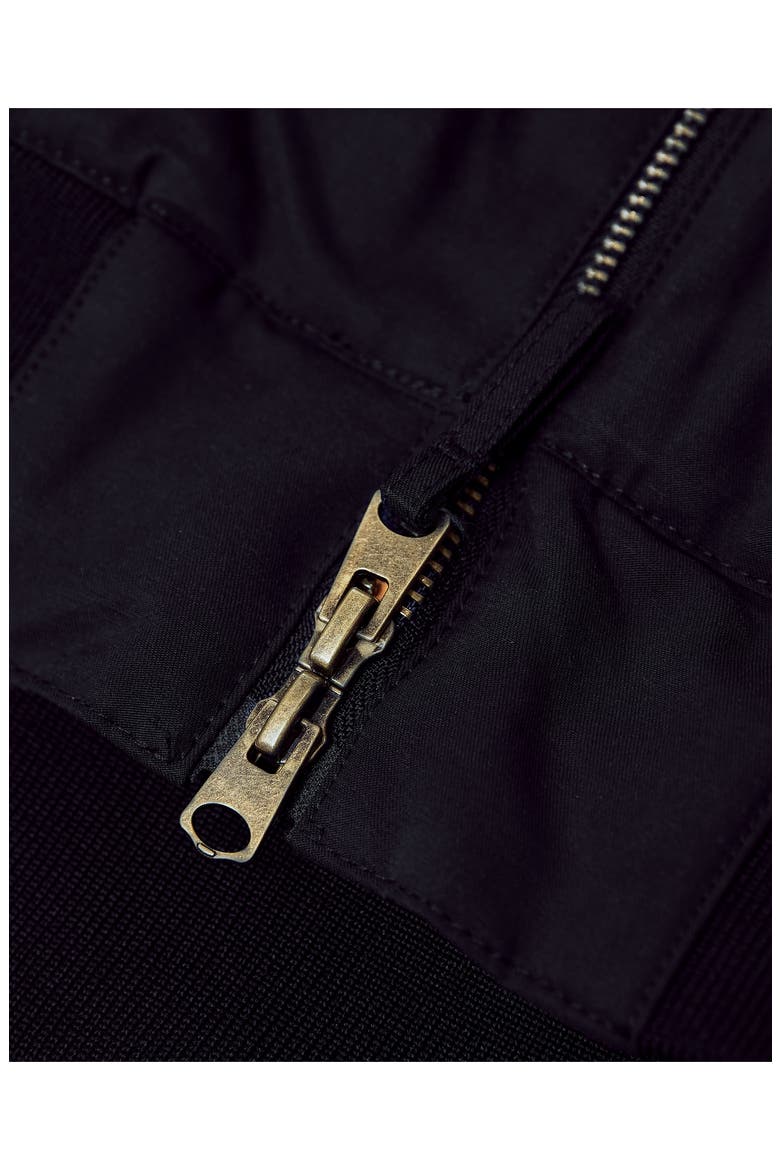 Water Resistant Cotton Blend Bomber Jacket, Alternate, color, BLACK