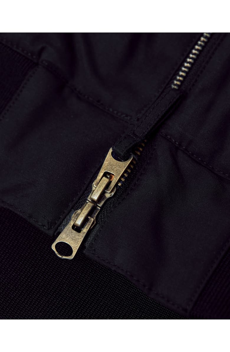 True Classic Water Resistant Cotton Blend Bomber Jacket, Alternate, color, Black