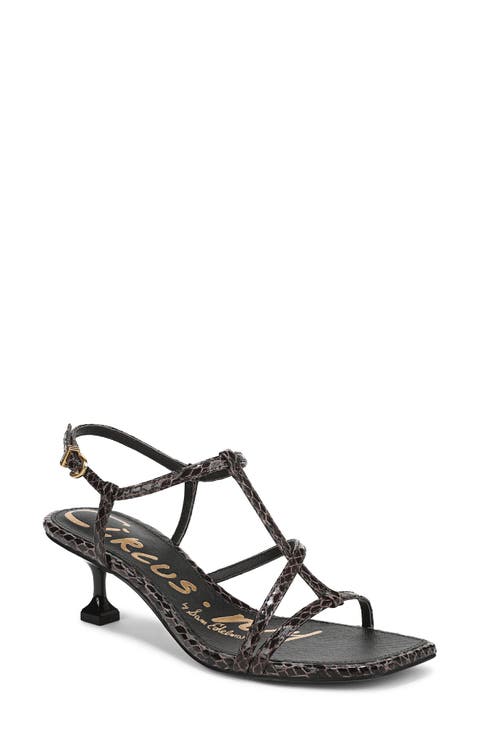 Jaida Snakeskin Embossed Strappy Sandal (Women)