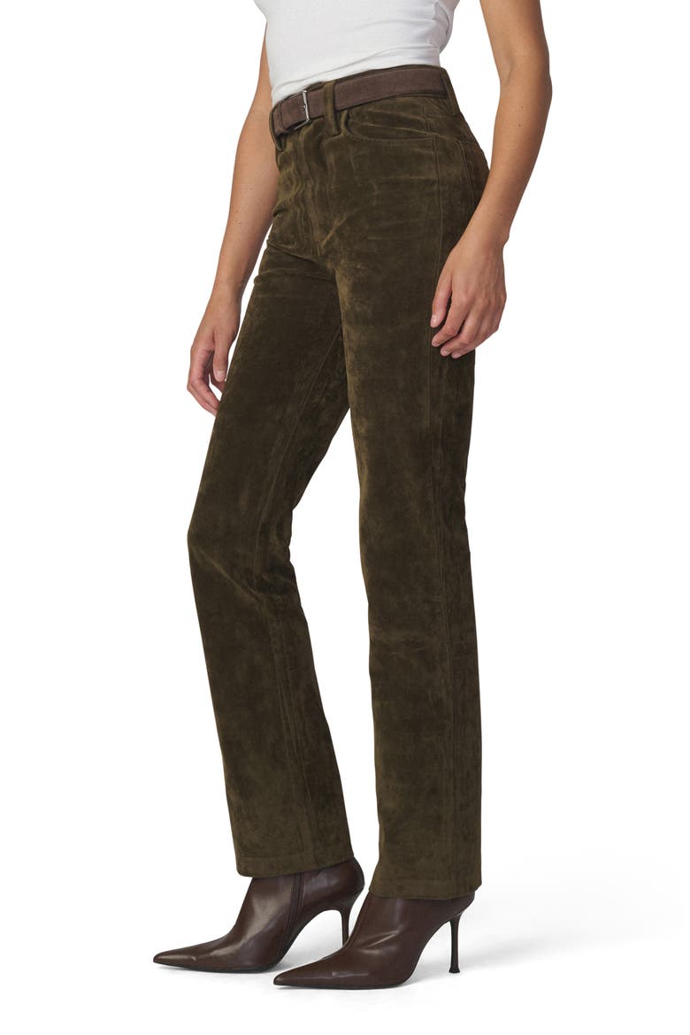 The Margot High Waist Slim Faux Suede Jeans, Alternate, color, OLIVE