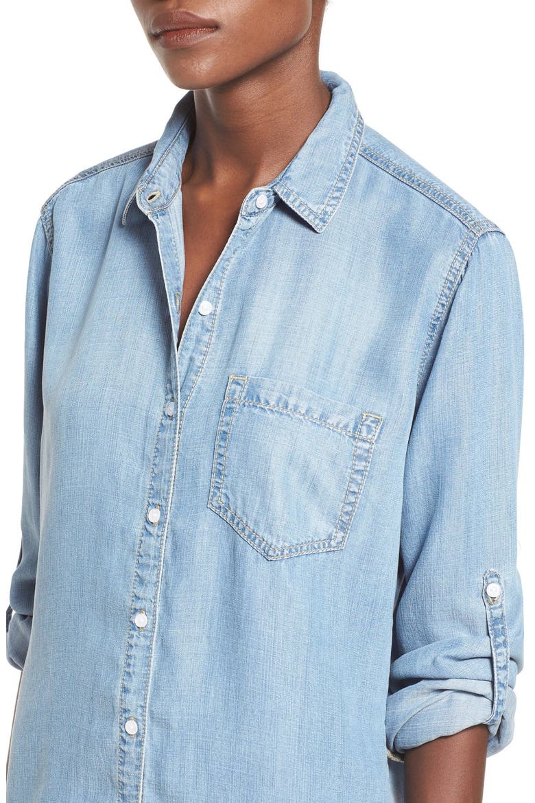 Chambray Shirtdress, Alternate, color, LIGHT DENIM