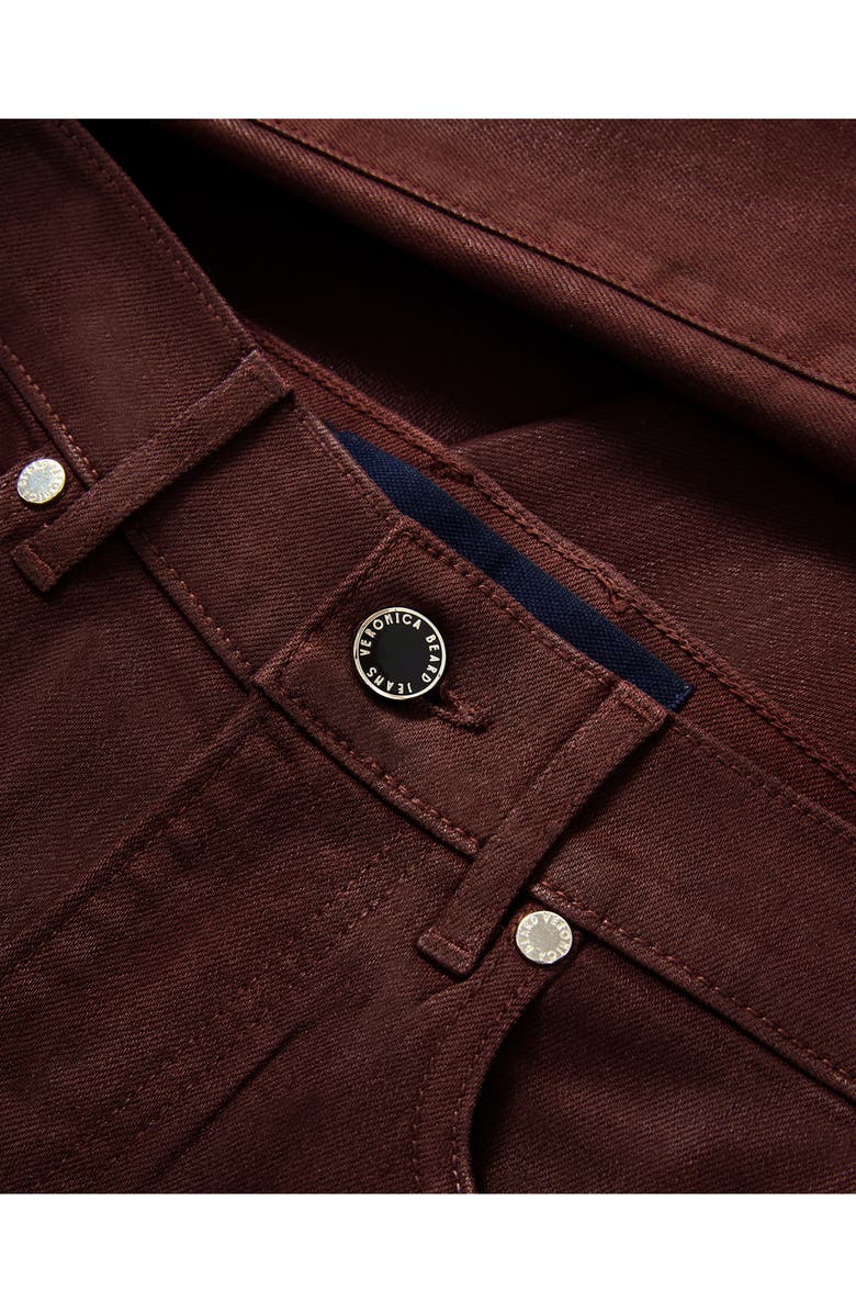 Veronica Beard Crosbie Coated High Waist Slim Wide Leg Jeans, Alternate, color, Raisin