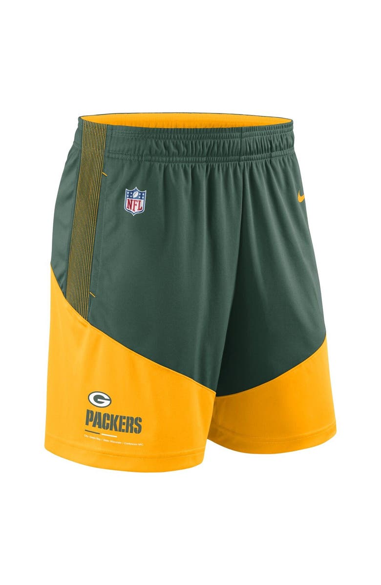 Nike Men's Nike Green/Gold Green Bay Packers Sideline Primary Lockup Performance Shorts, Alternate, color, 