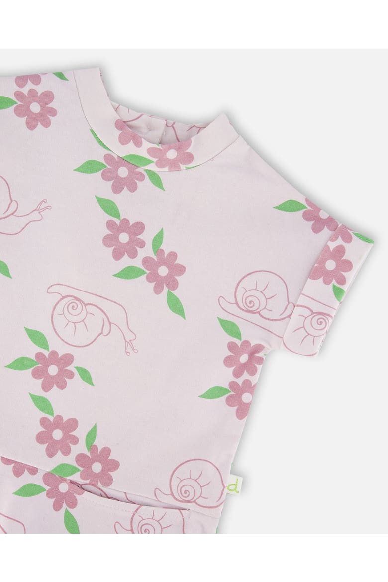 French Terry Snails Dress, Alternate, color, Lilac Snails Print