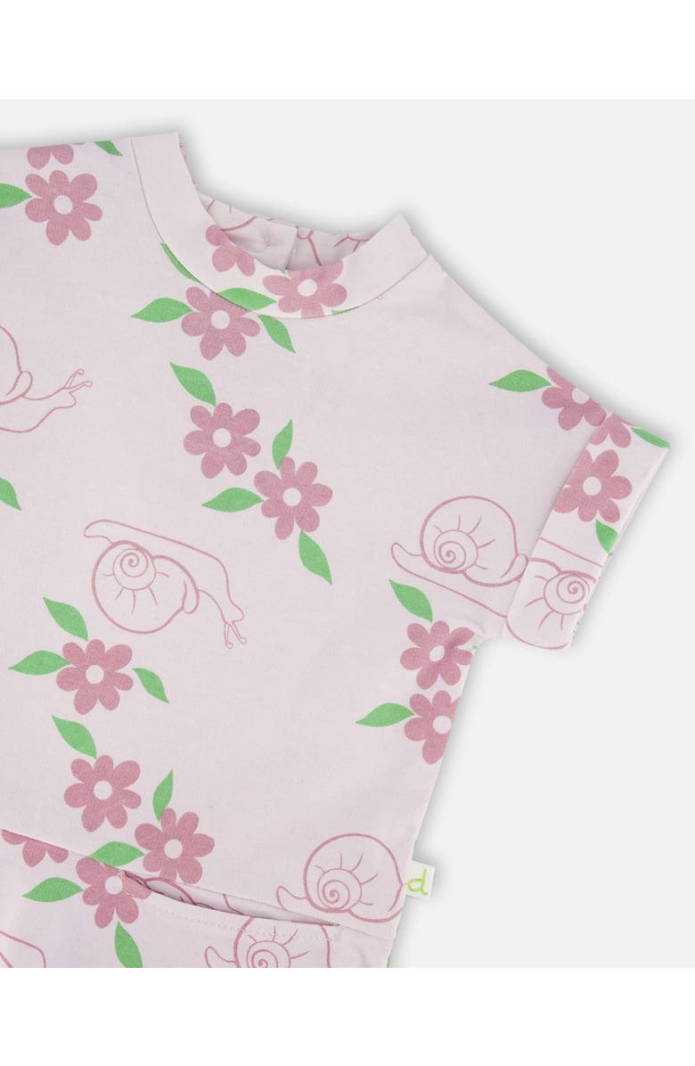 Deux par Deux French Terry Snails Dress, Alternate, color, Lilac Snails Print