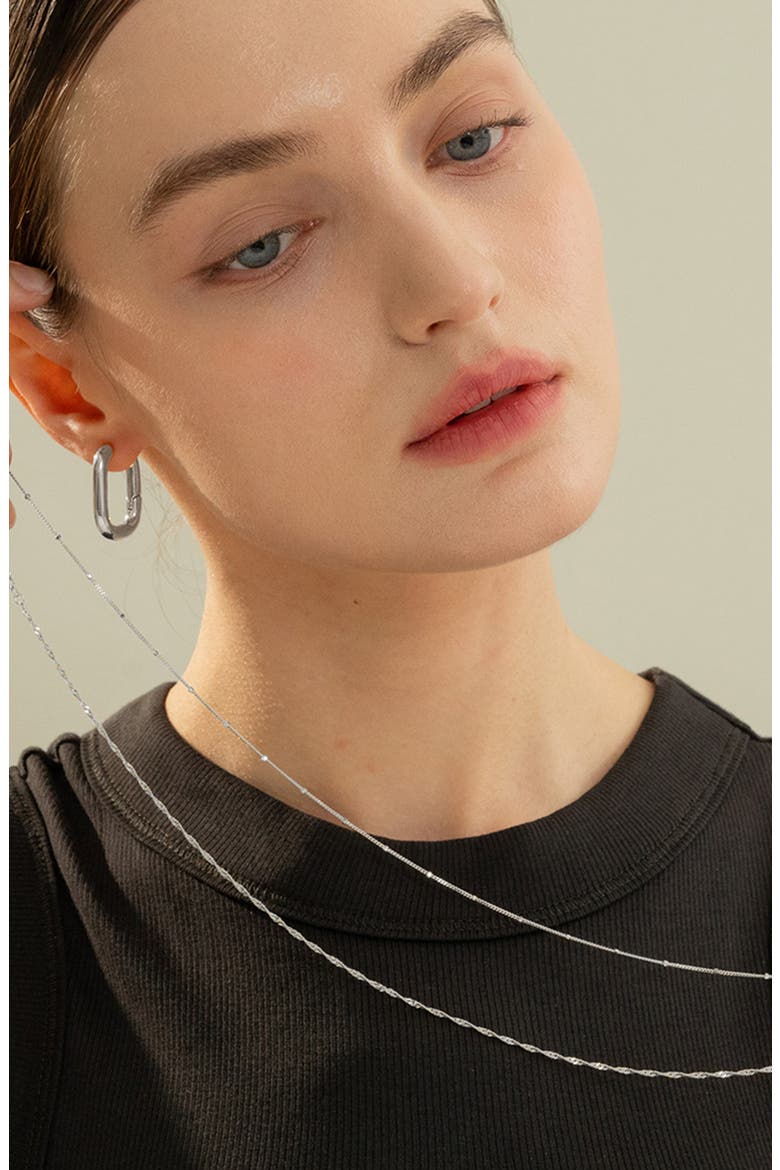 Sterling Silver 18k Gold Plated Ashley Necklace Dainty Everyday Jewelry, Alternate, color, Silver