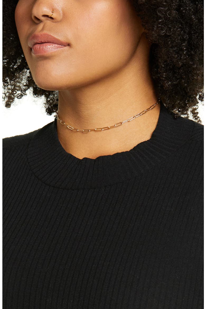 Mock Neck Rib Cutout Top, Alternate, color, BLACK
