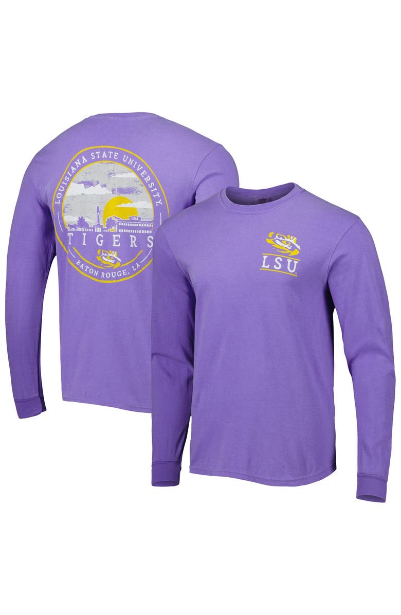 IMAGE ONE Men's Purple LSU Tigers Circle Campus Scene Long Sleeve T-Shirt, Main, color, 