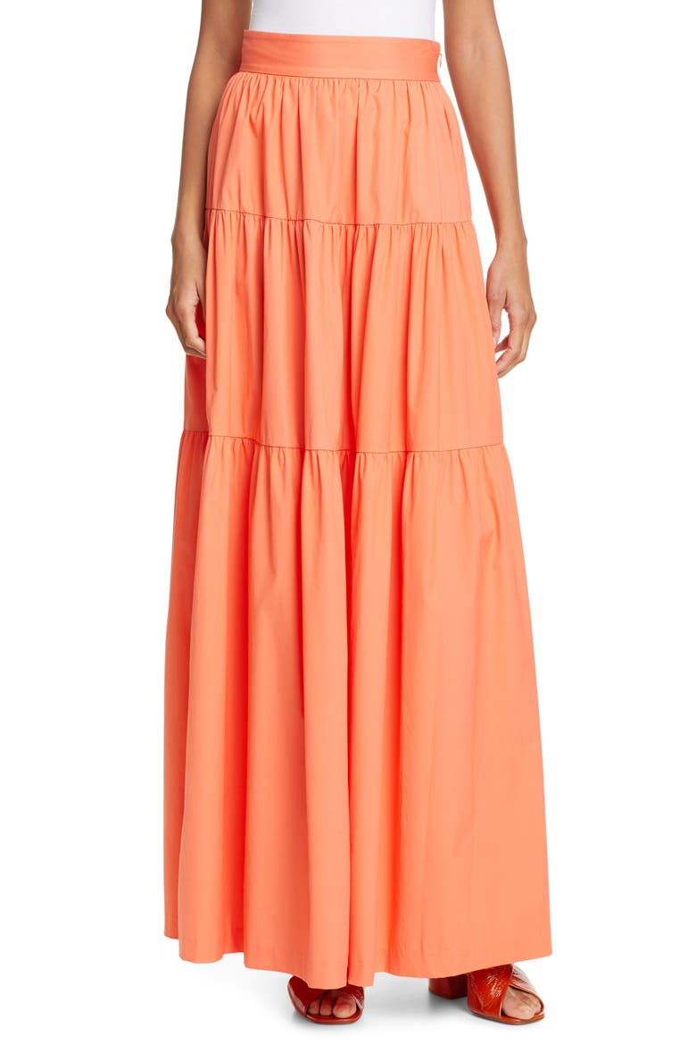 Apricot Maxi Skirt, Main, color, TANGERINE
