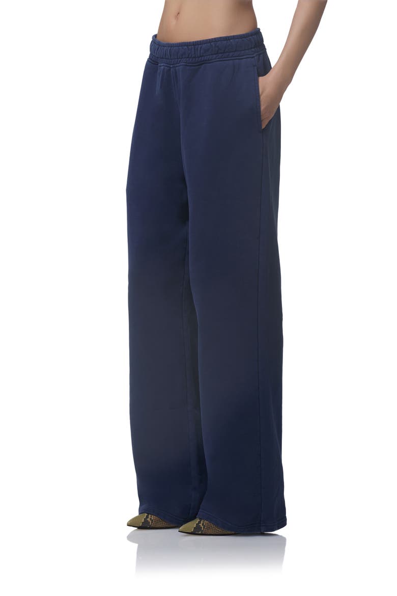 Finely Cotton Straight Leg Sweatpants, Alternate, color, BLACK IRIS