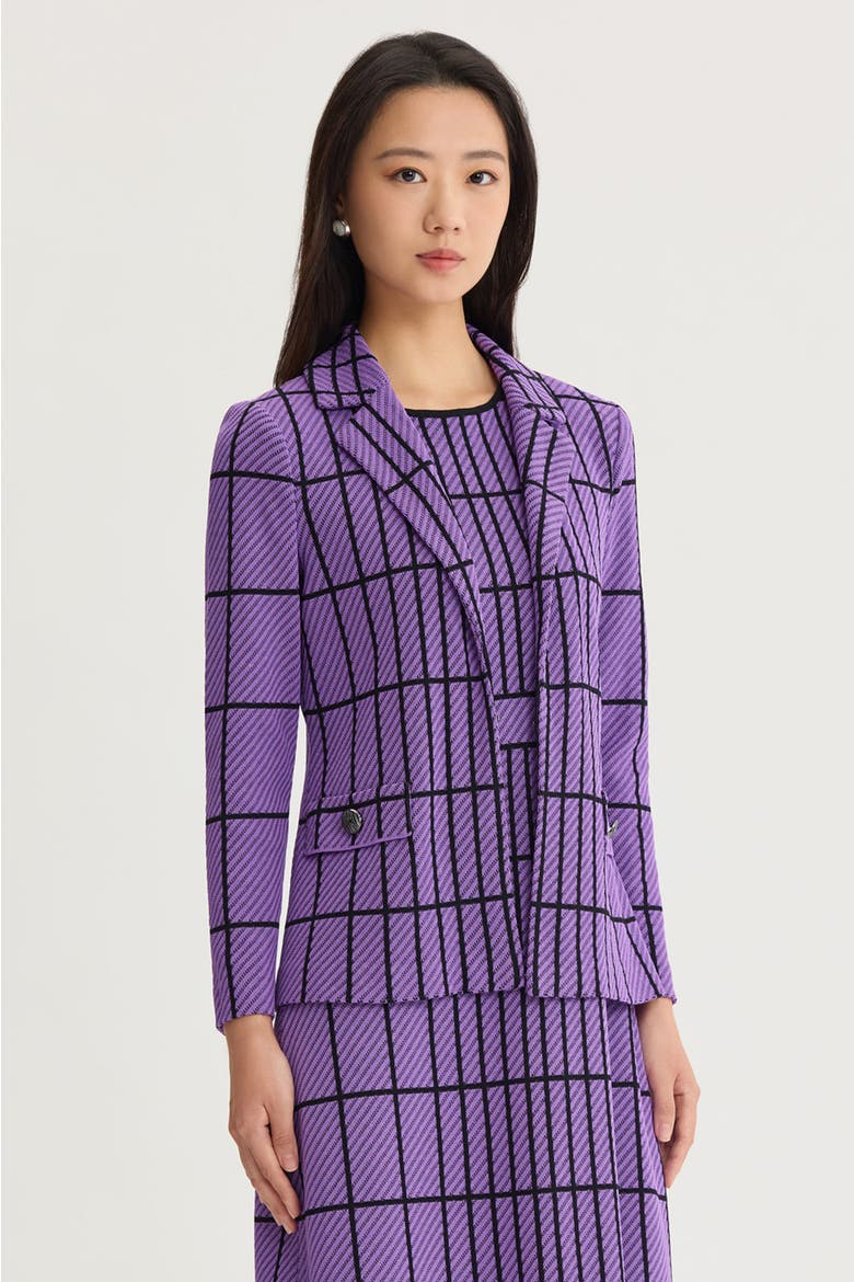 Grid Knit Jacket, Alternate, color, Sunset Purple/Black