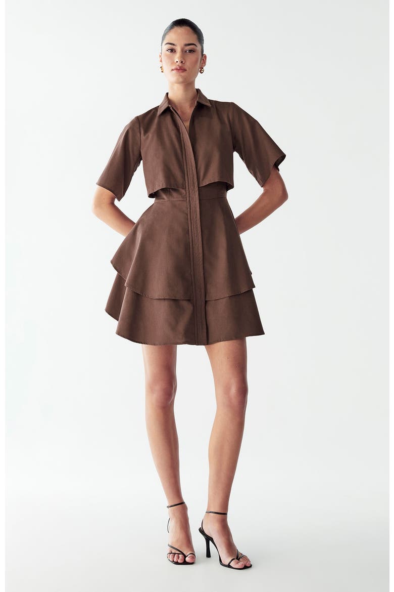 Hugh Layered Dress, Alternate, color, Chocolate