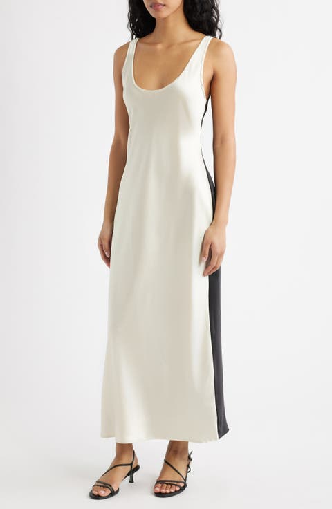 Luis Two-Tone Satin Slipdress