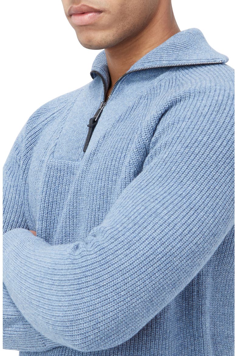 Half Zip Wool Blend Pullover Sweater, Alternate, color, AIR BLUE