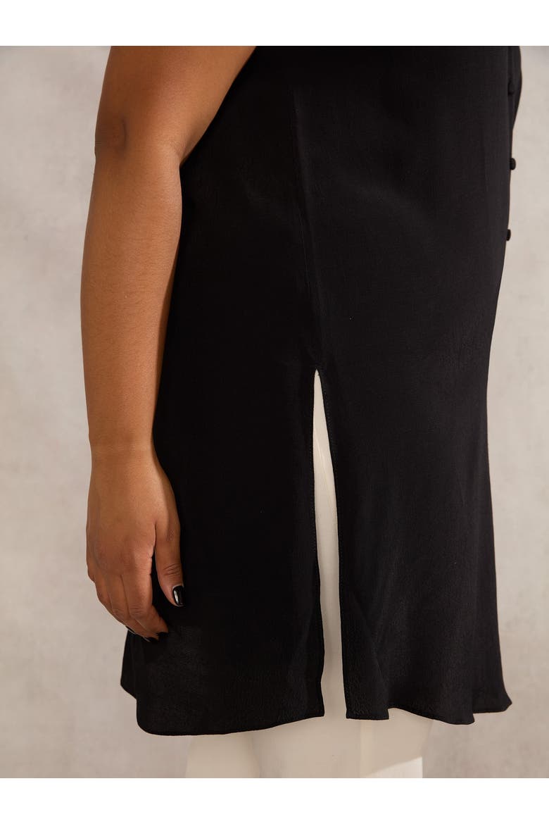 Split Front Tunic, Alternate, color, Black