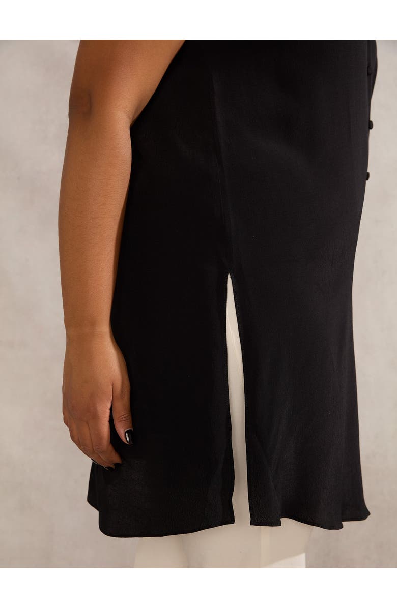 Live Unlimited Split Front Tunic, Alternate, color, Black