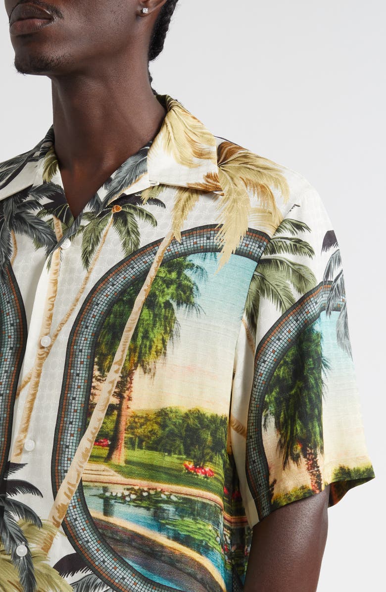 AMIRI Paradise Bowling Shirt, Alternate, color, Multi