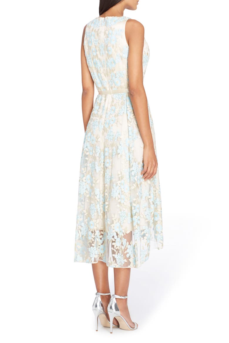 Floral Embroidered Dress, Alternate, color, NUDE/ ICE BLUE/ GOLD