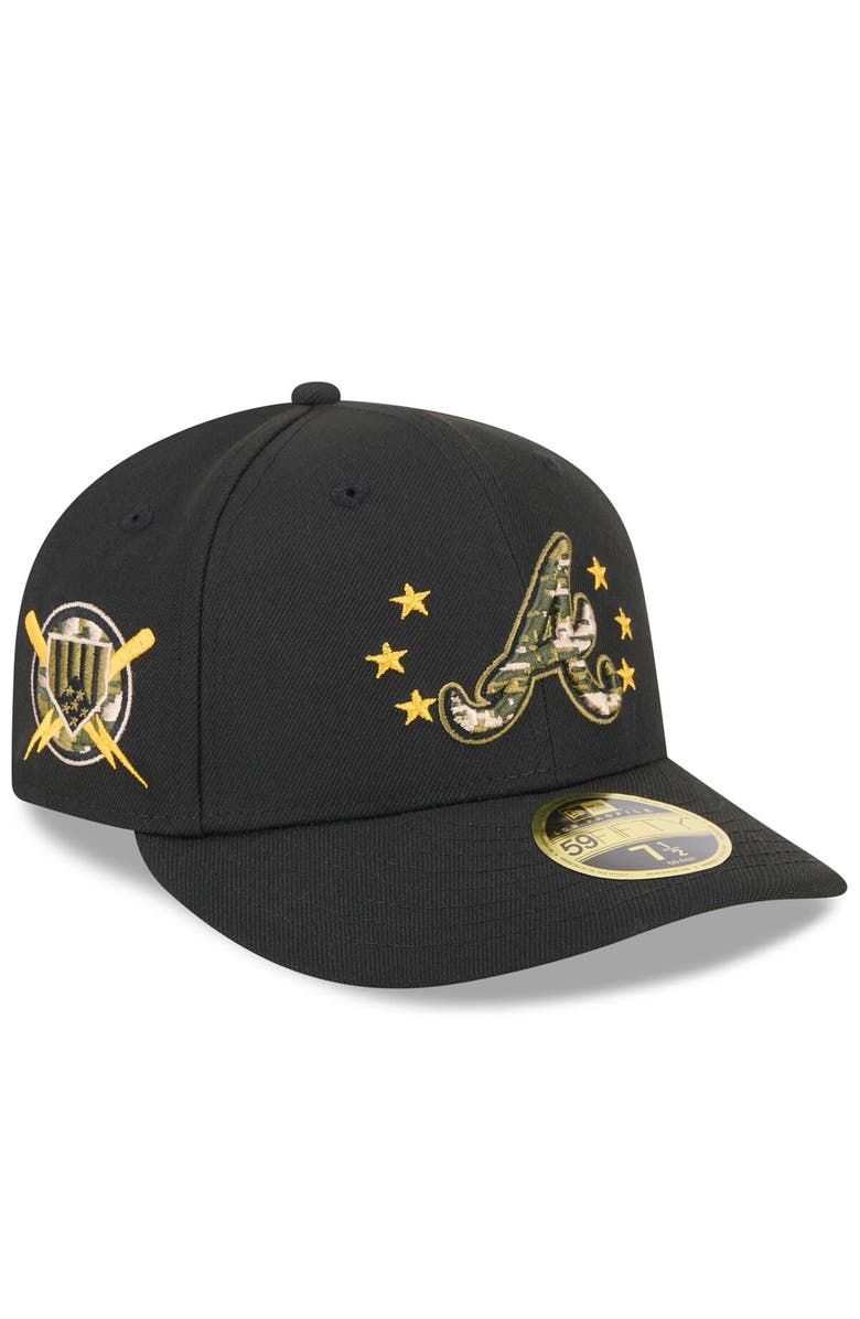 New Era Men's New Era Black Atlanta Braves 2024 Armed Forces Day Low Profile 59FIFTY Fitted Hat, Main, color,