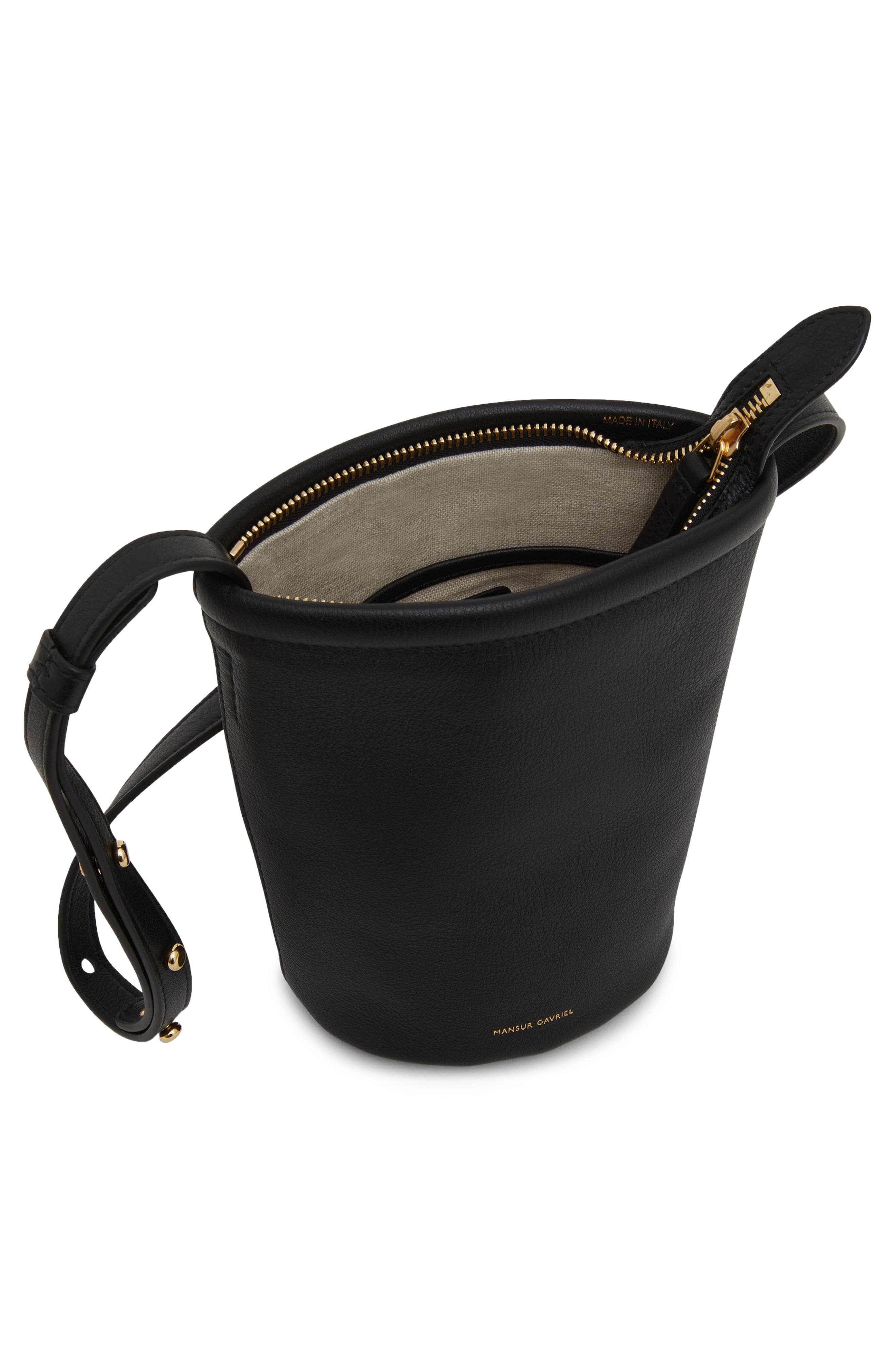 Mansur Gavriel Mini Leather Zip Bucket Bag, Alternate, color, 