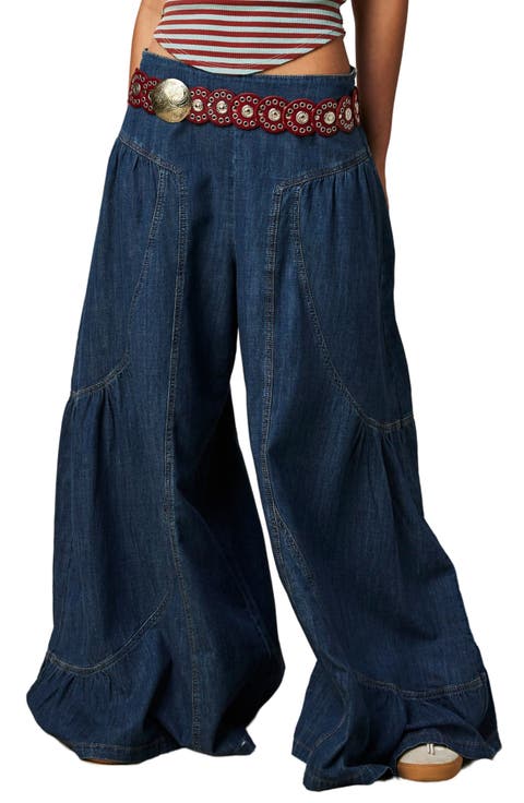Dawn on Me Extra Wide Leg Jeans (London Blue)