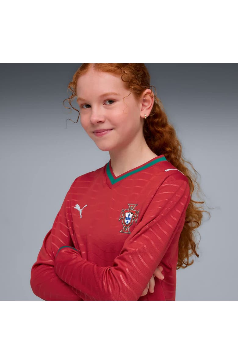 PUMA Youth Puma Red Portugal National Team 2026 Home Replica Long Sleeve Jersey, Alternate, color, Red