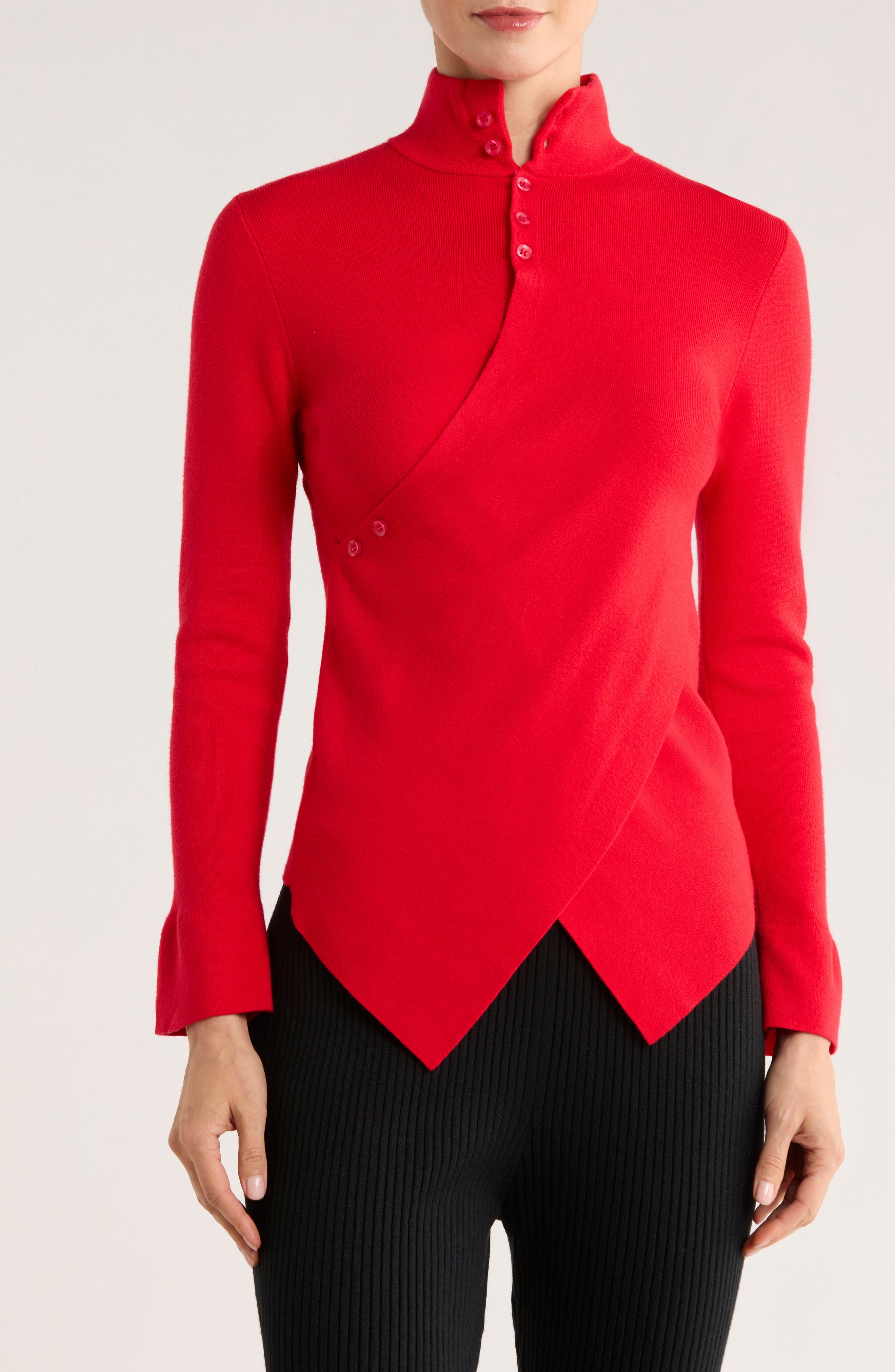 PATRIZIA LUCA Henley Criss Cross Sweater