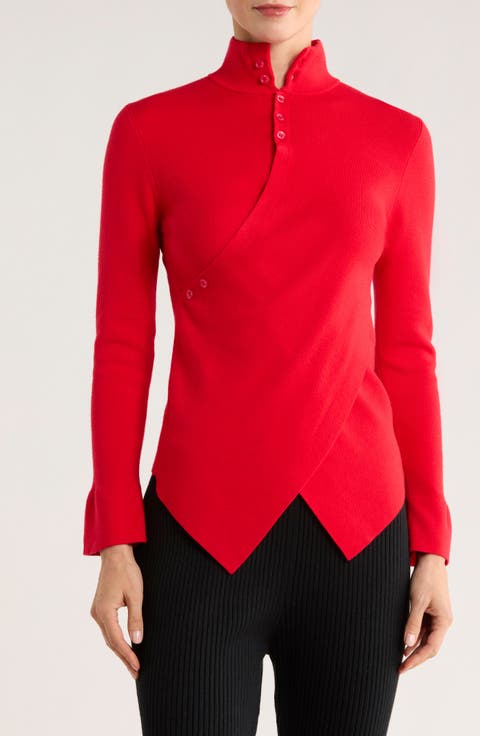 Henley Criss Cross Sweater