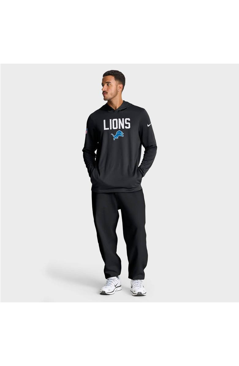 Nike Men's Nike Black Detroit Lions Alt Pack Pass Accuracy Performance Long Sleeve Hoodie T-Shirt, Alternate, color, Black