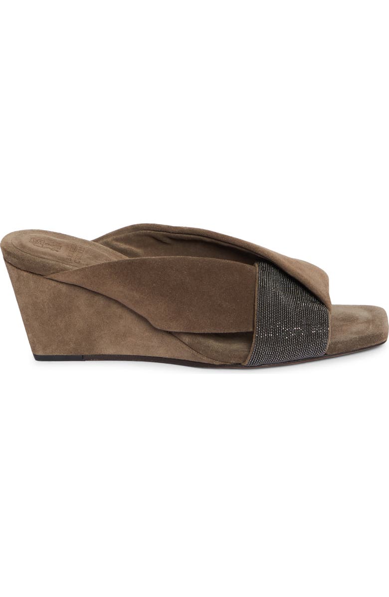 Brunello Cucinelli Woven Monili Wedge Sandal, Alternate, color,