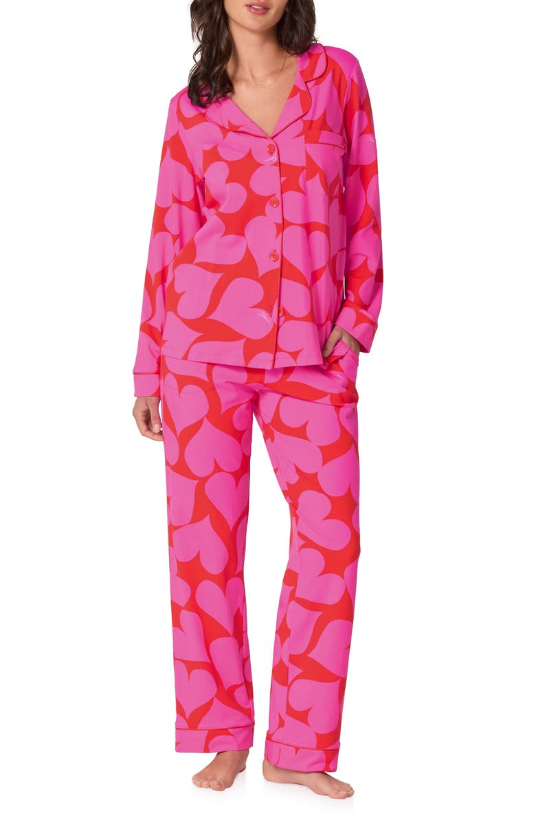 BedHead Pajamas Print Stretch Organic Cotton Pajamas, Main, color, Hearts