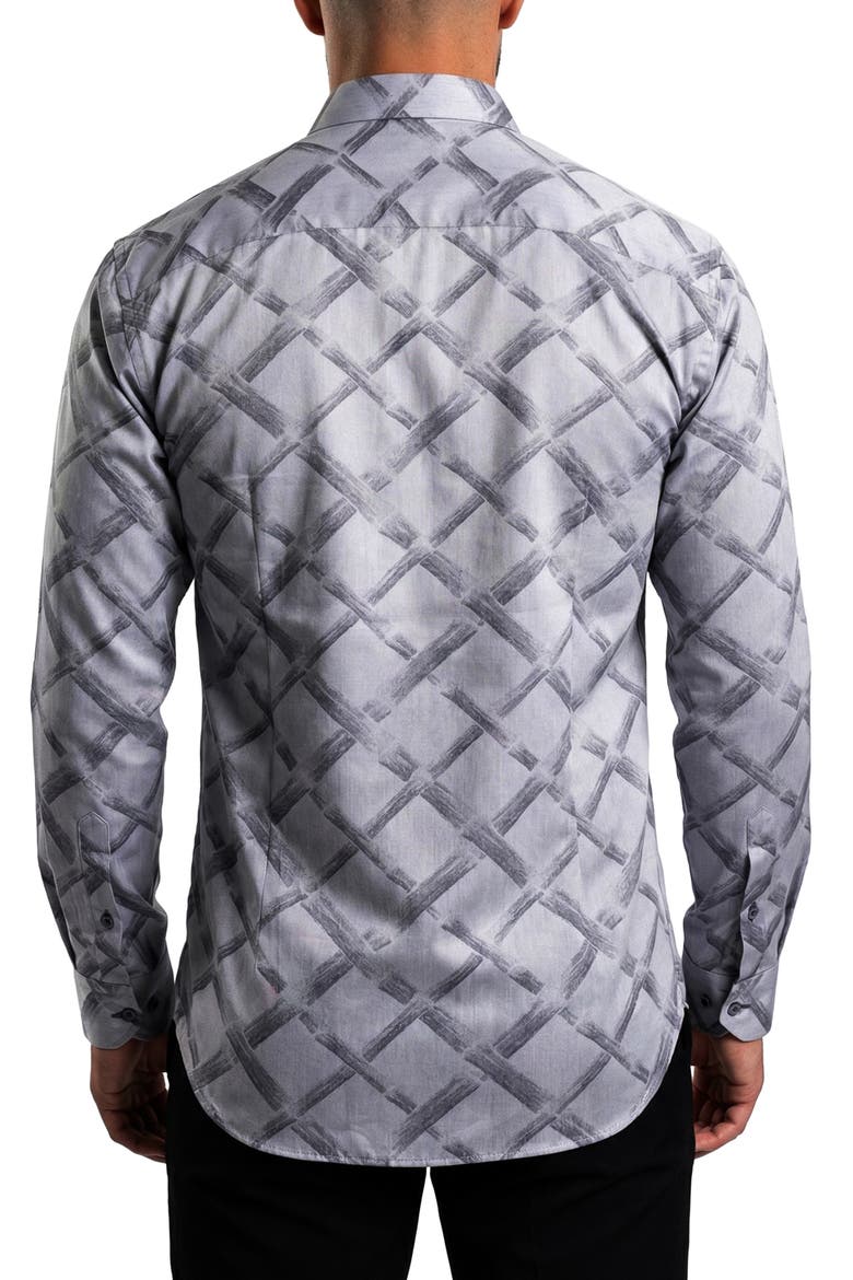 Fibonacci Contemporary Fit Button-Up Shirt, Alternate, color, GREY