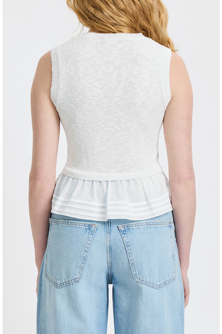 Pascale Mixed Media Sleeveless Sweater, Alternate, color, 10-SUMMER WHITE