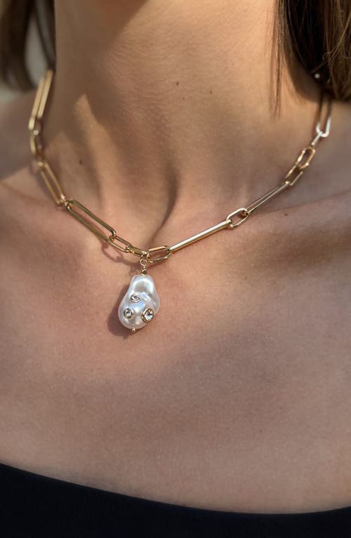 Adornia Freshwater Pearl Pendant Necklace In White