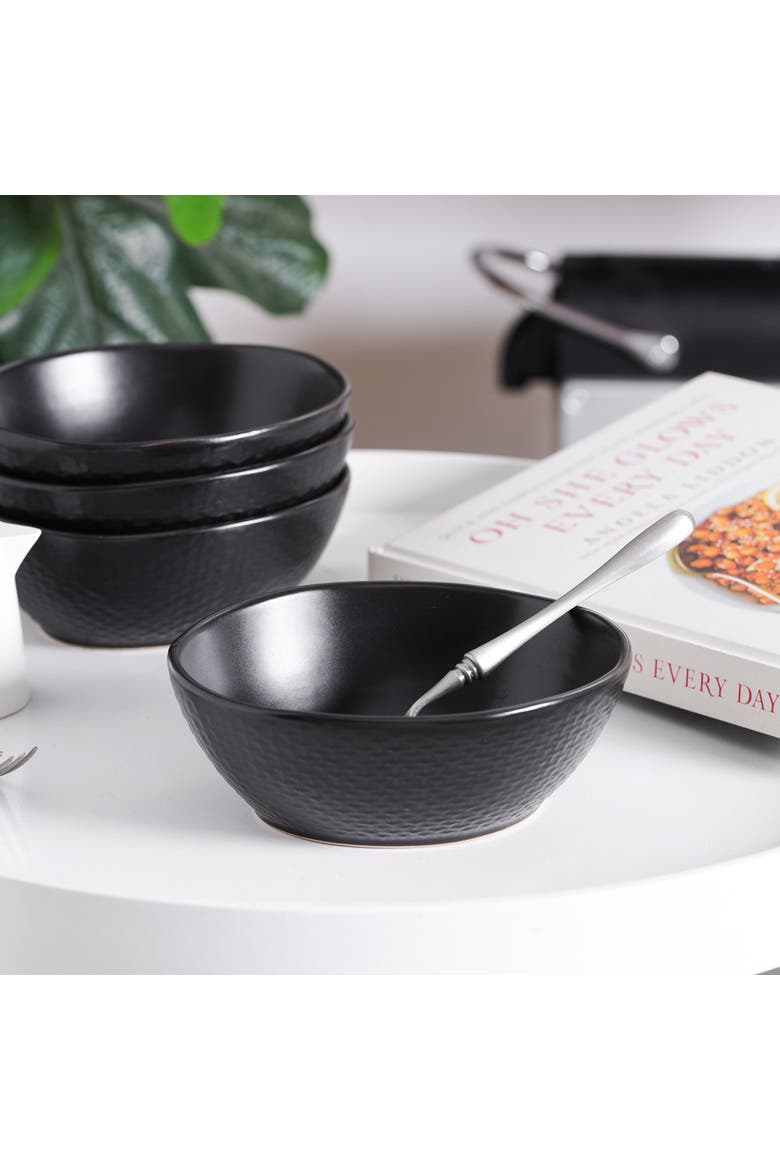 Abigael Stoneware 4-Piece Bowl Set, Alternate, color, Black