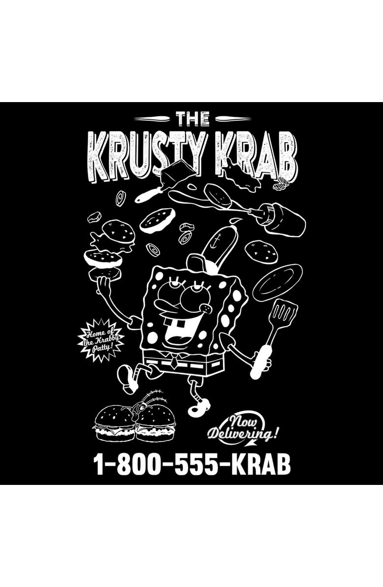 SpongeBob SquarePants Men's SpongeBob SquarePants The Krusty Krab Delivering Number  Graphic T-Shirt, Alternate, color, Black