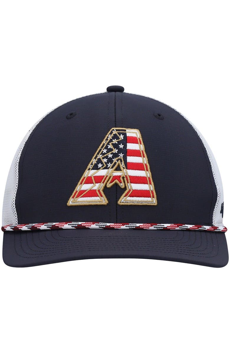 '47 Men's '47 Navy/White Arizona Diamondbacks Flag Fill Trucker Snapback Hat, Alternate, color, 