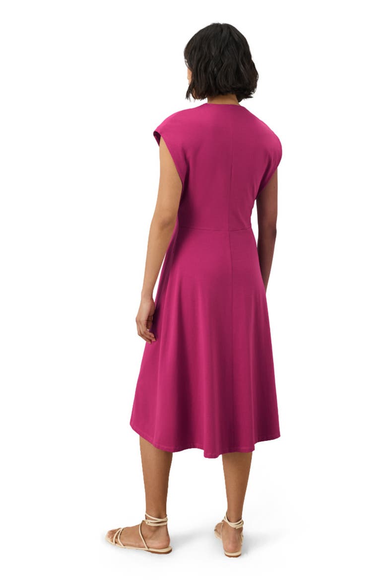 Cotton Jersey V-Neck Twist Dress Made with Organic Cotton, Alternate, color, Cactus Flower Pink