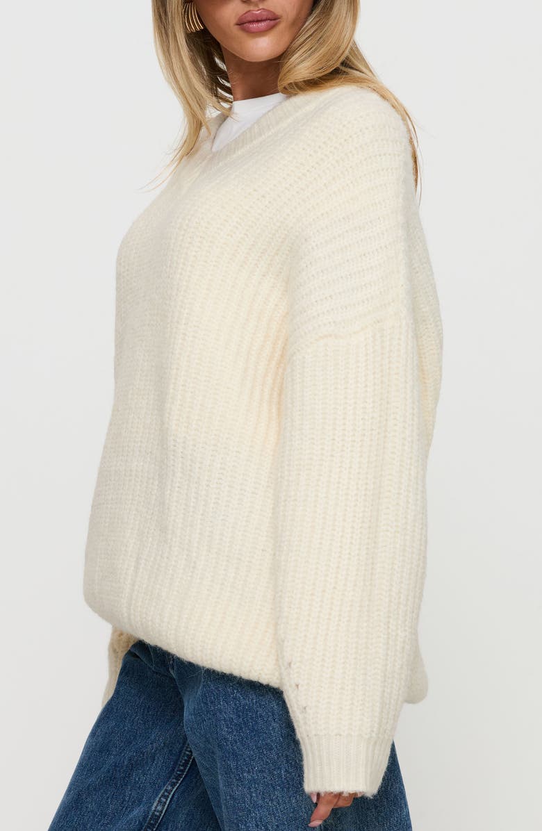 Princess Polly Have It All Oversize V-Neck Sweater, Alternate, color, 