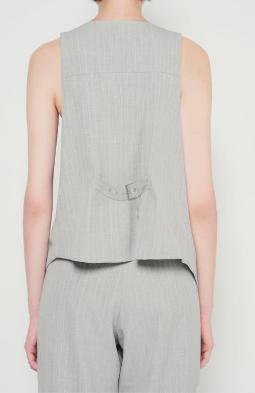 As By Df Luxembourg Vest In Gray Pinstripe