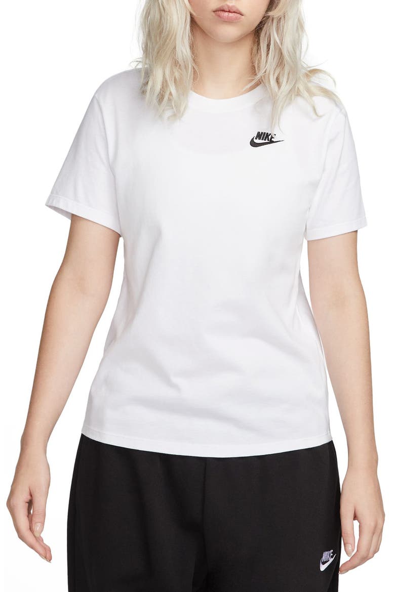 Sportswear Club Essentials T-Shirt, Main, color, 100 WHITE/BLACK